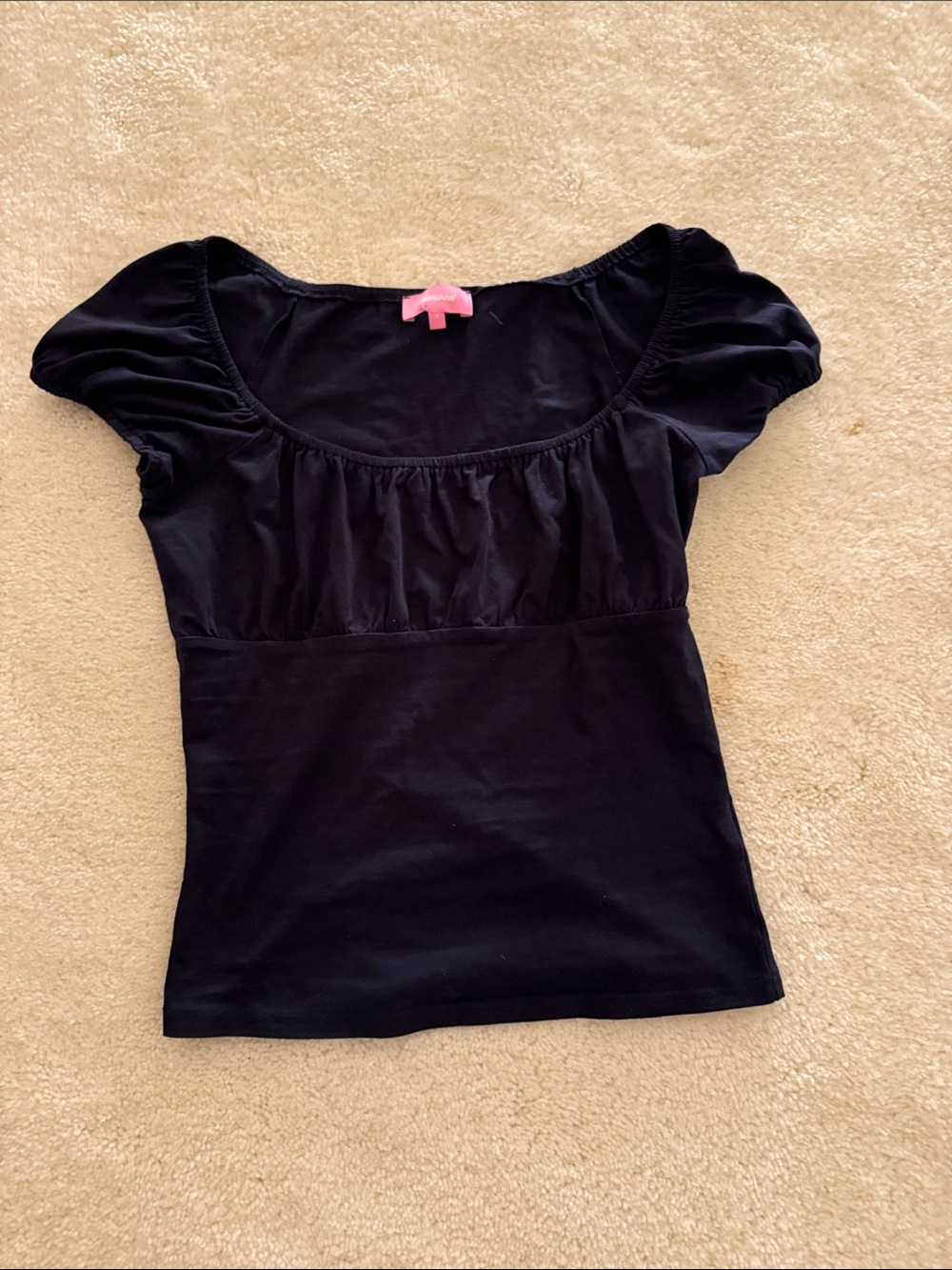 Edikted Black Scoop Neck Puff Sleeve Top